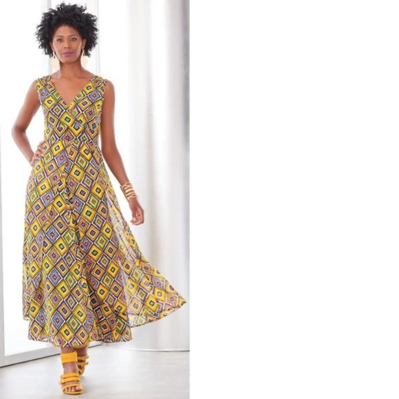 Ashro Jeniece Dress Size 24 Yellow New - Picture 3 of 9